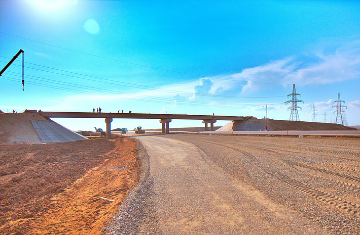 Строящаяся развязка на пересечении трассы А-290 и трассы к Крымскому мосту.