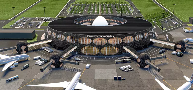 Ход строительства нового аэровокзального комплекса в Елизово Камчатского края