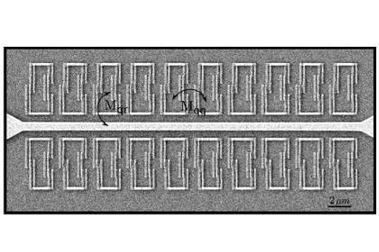20 С-образных кубитов по обеим сторонам резонатора, электронная микрофотография