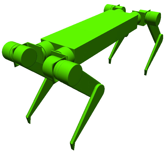 Робот-собака в кинематической симуляции (Сервосила)