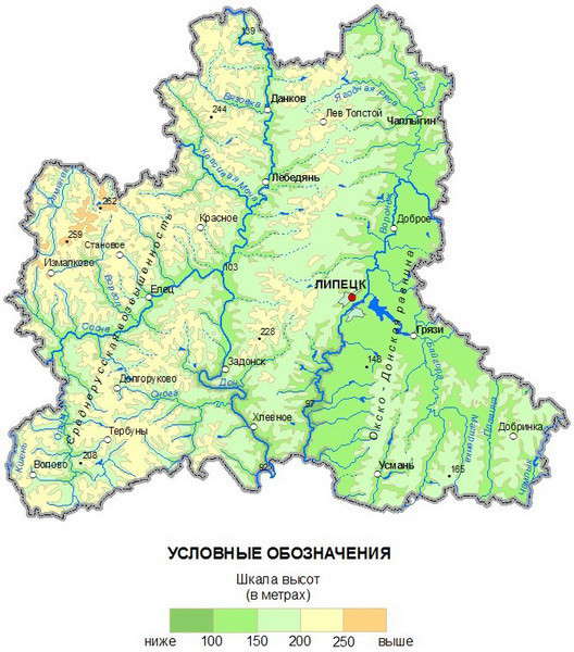 Карта задонского района липецкой области подробная с населенными пунктами и дорогами