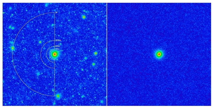 Изображение «усредненного» скопления галактик в рентгеновском диапазоне длин волн