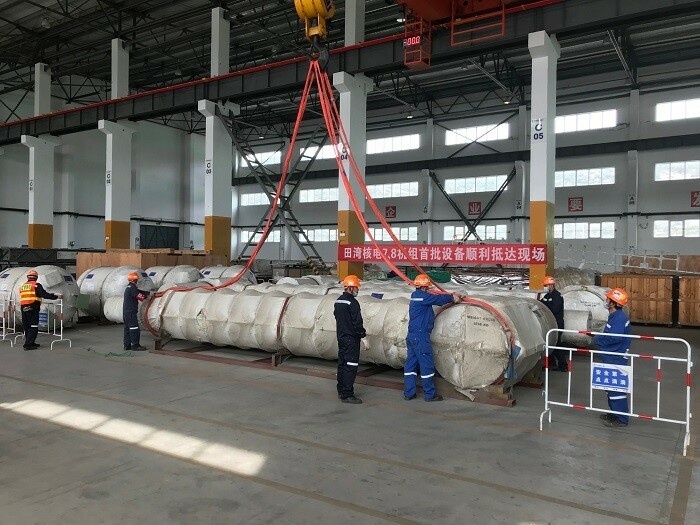 Первая партия оборудования для блока № 7 АЭС «Тяньвань» (Китай) доставлены на стройплощадку
