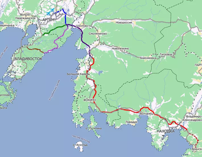 Ход строительства скоростной дороги от Владивостока до Находки