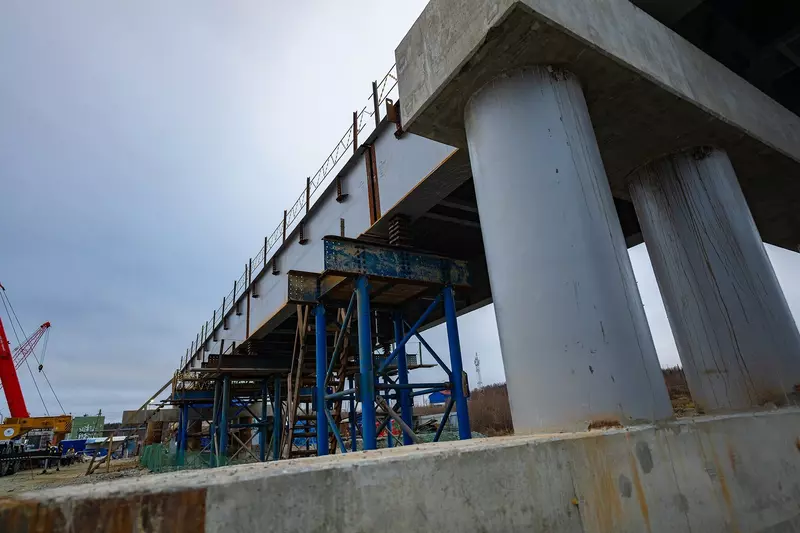 Строительство моста через р.Собь