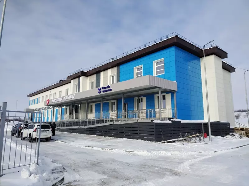 Строящаяся участковая больница в Самбурге