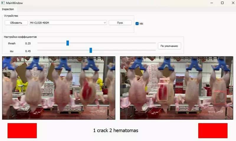 Разработана интеллектуальная система контроля качества и сортировки тушек птиц