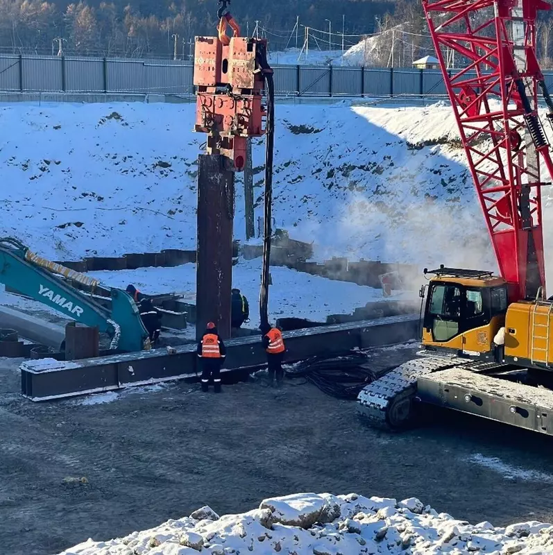 Фото #2 для новости «строительство: Ход строительства Ленского моста в Якутии»