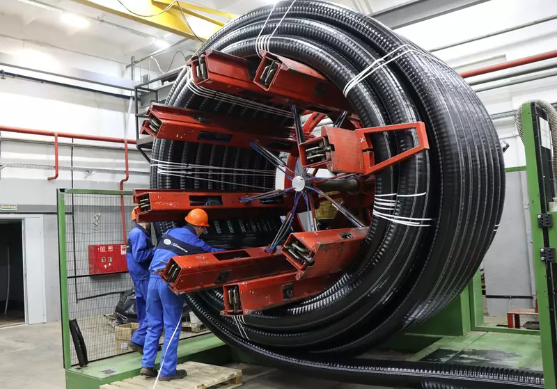 Намотка труб на барабан