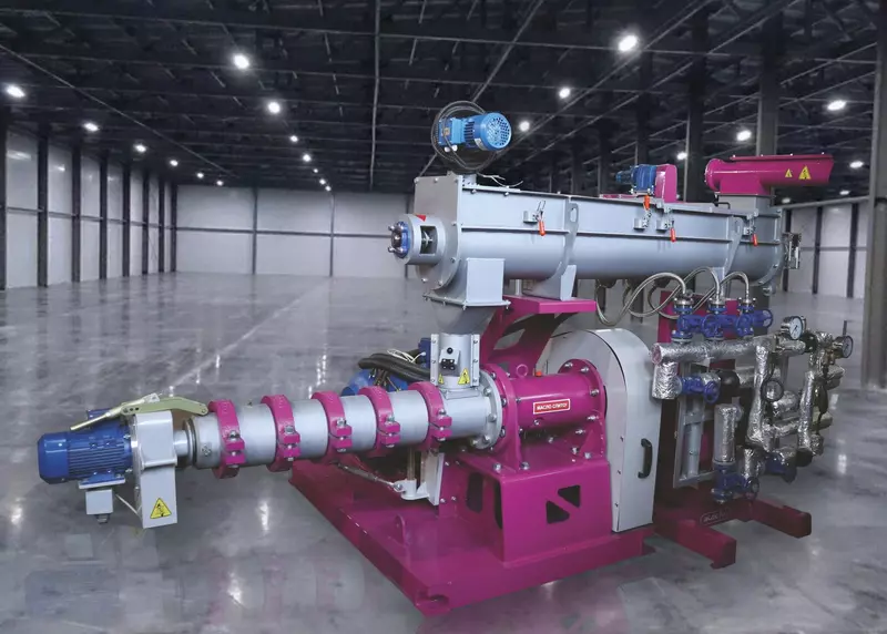 Пресс экструдер с кондиционером пропаривателем стабильно качество экструдированных продуктов