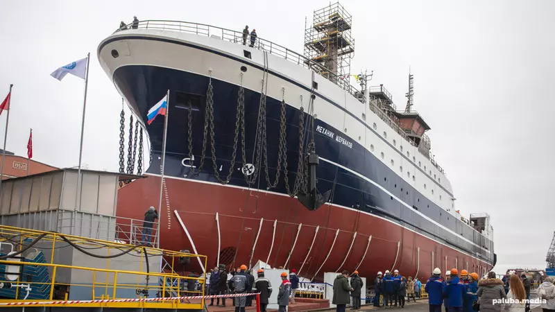 Адмиралтейские верфи ОСК спустили на воду шестой БМРТ проекта СТ 192 Механик Щербаков