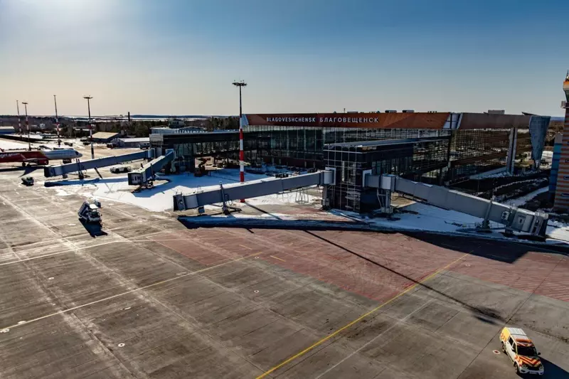 Иллюстрация №1 для новости «Фотофакты: Ход строительства нового терминала аэропорта Благовещенска»