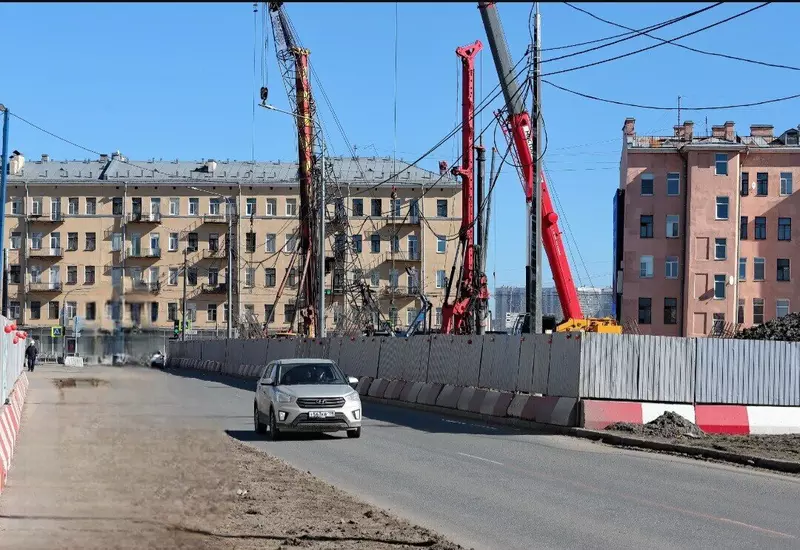 Фото №2 для публикации «Санкт-Петербург: Ход строительства Большого Смоленского моста через Неву в Санкт Петербурге»