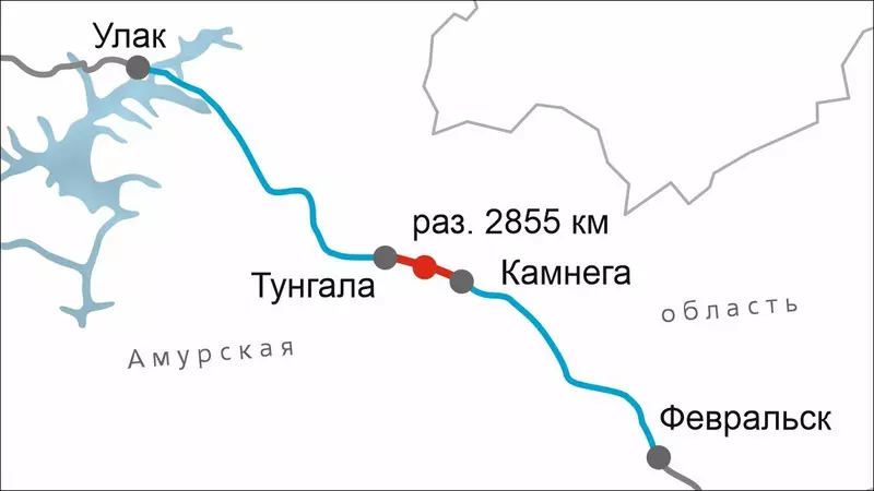 Построили разъезд 2855 км на перегоне Тунгала Камнега на БАМе в Амурской области