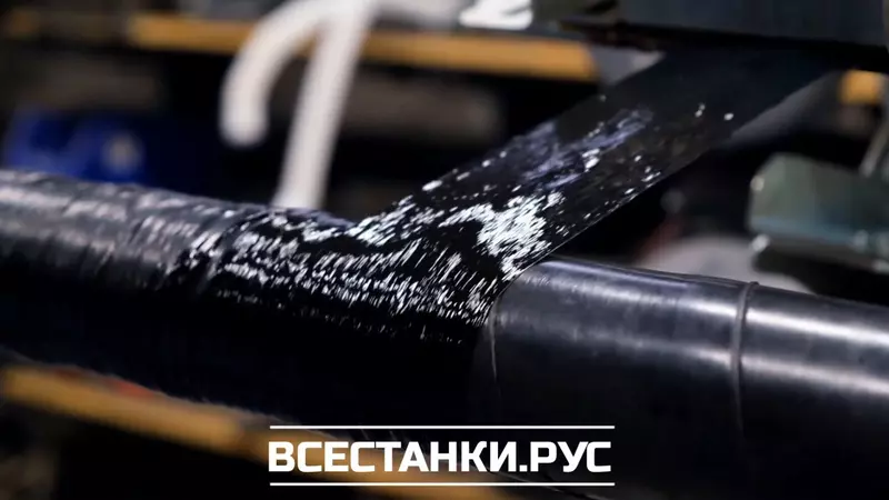 Нанесение стеклопластиковой ленты на трубы на станке Фен станка для нанесения стеклопластикового покрытия ULTRAPLAST SNSP-110-4