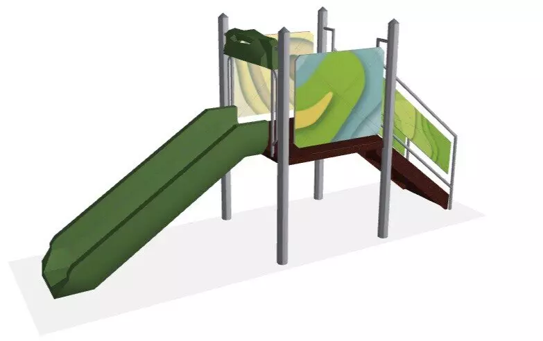 Горка Зефир является центром притяжения на детской площадке