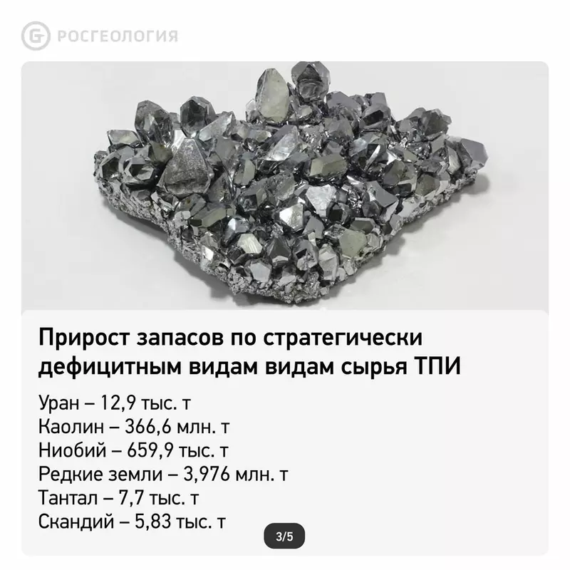 Росгеология открыла 13 новых месторождений полезных ископаемых