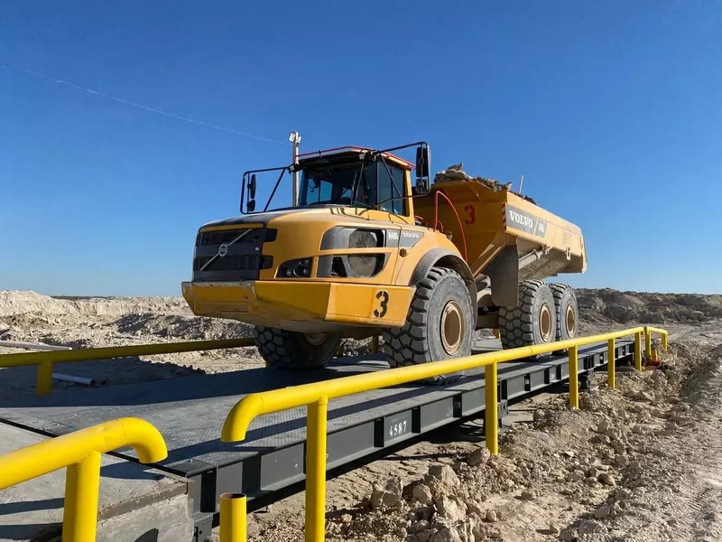 Автомобильные весы для карьерных автомобилей с шарнирно сочлененной рамой