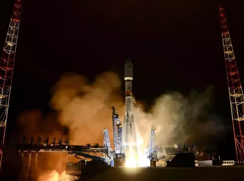 Изображение 1 для «Космонавтика: С космодрома Плесецк стартовала ракета носитель Союз 2»