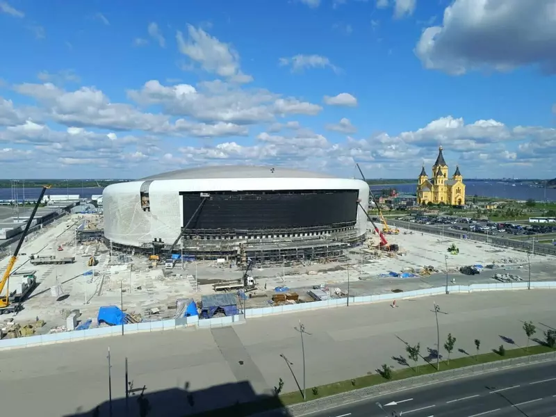 Ход строительства новой ледовой арены в Нижнем Новгороде