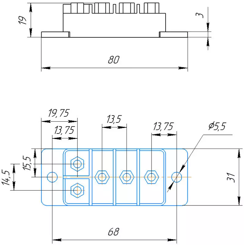 Габаритно-присоединительные размеры а) ДМ3.3-50-16