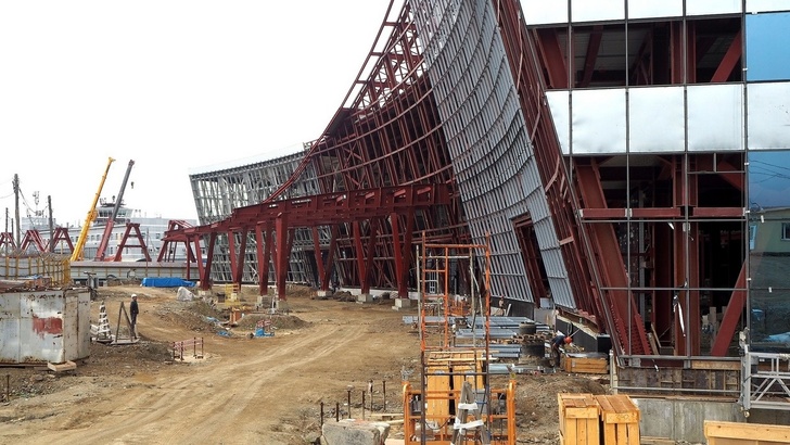 Ход строительства нового терминала в аэропорту Южно-Сахалинска