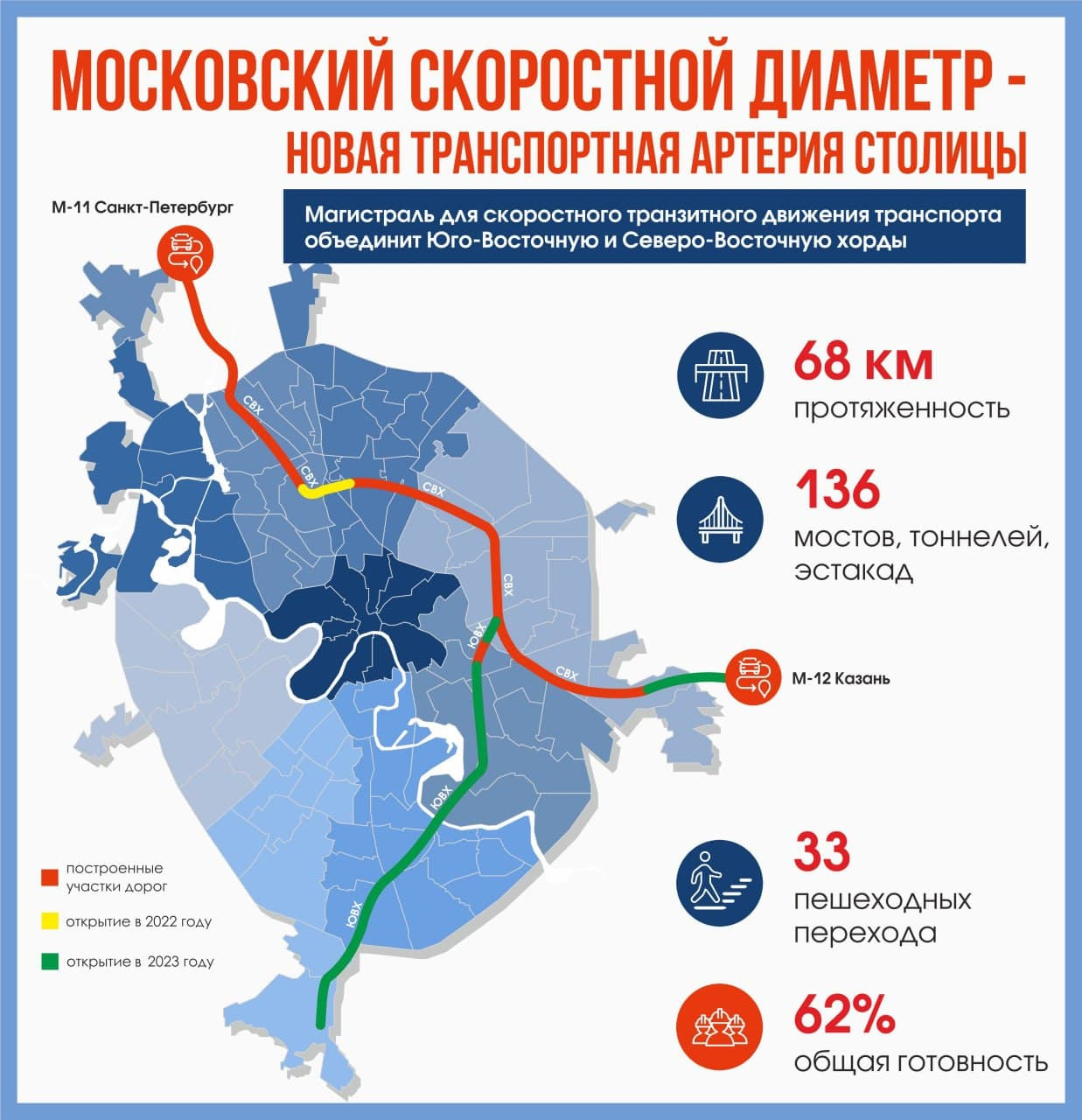 Скоростной диаметр Москва на карте