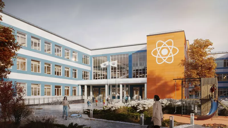 Фото №7 для публикации «новая школа: В посёлке Ола в 30 км от Магадана построили школу по уникальной технологии из железа»