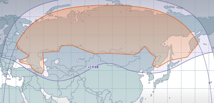 Зоны покрытия КА «Экспресс-103» Фиксированная зона обслуживания, C-диапазон