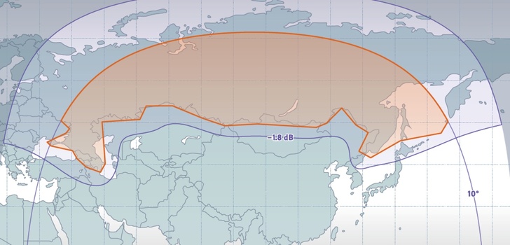 Зоны покрытия КА «Экспресс-103» Фиксированная зона обслуживания №1, Ku-диапазон