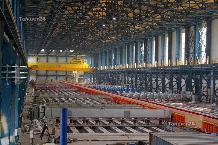 Ход строительства Тайшетского алюминиевого металлургического завода в Иркутской области. Июль 2019