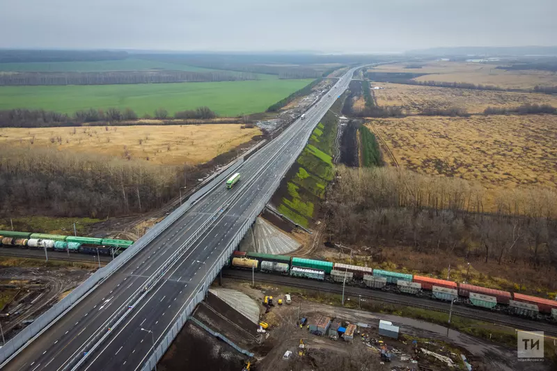 Фото №2 для публикации «дорожное строительство: В Татарстане открыли участок автодороги М7 Волга»