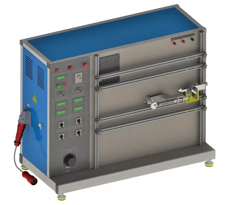 Установка для испытания замка двери шахты лифта на подтверждение долговечности и испытания электрического устройства безопасности.