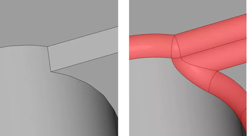 Обработка исчезновения граней в предельном случае
