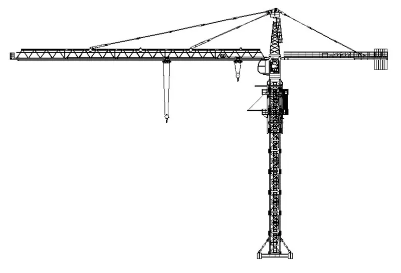 Проекция с удалением невидимых линий сборки крана 9356 тел и график загрузки процессора на этой задаче