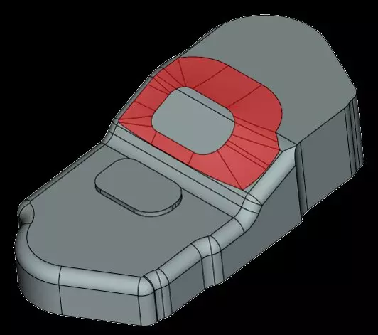 Выход алгоритма сглаживания на соседние грани при большом радиусе поверхности (режим сохранения ребра)