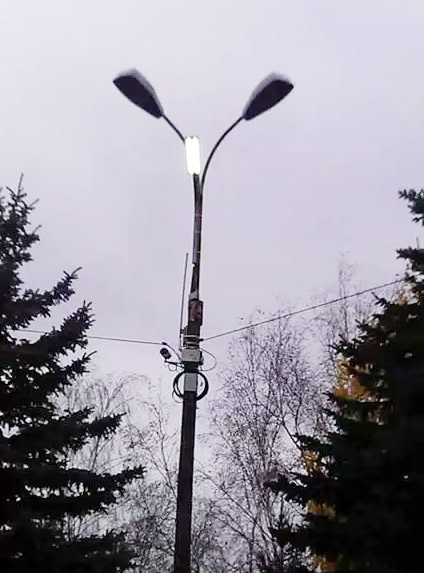 Система уличного освещения на основе однопроводной линии электропередач на территории университетского городка.