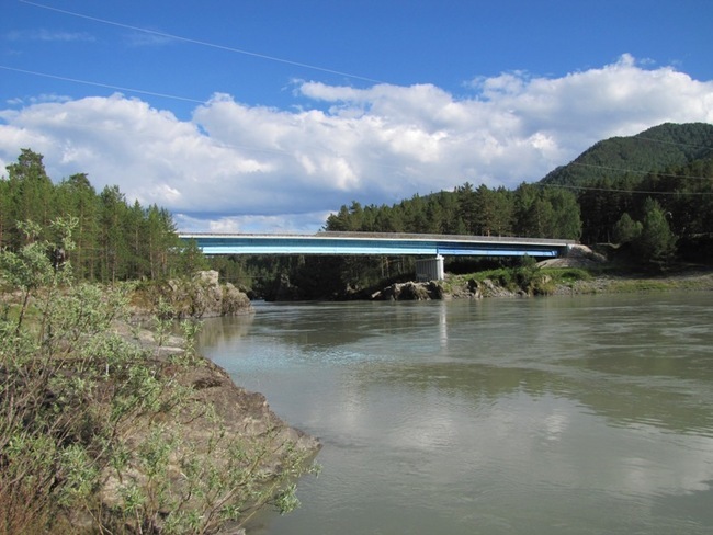 Новый мост через Катунь у Аската