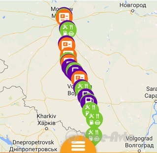 Азс газпромнефть на трассе дон м4 карта с километрами