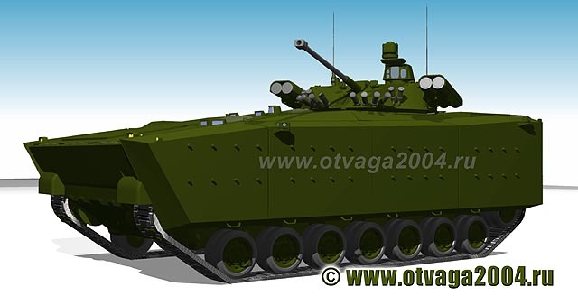 Рисунок перспективной российской БМП, выполненной на базе унифицированной платформы «Курганец-25»