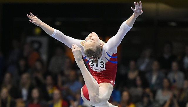 Россиянка Ангелина Мельникова на чемпионате Европы по спортивной гимнастике