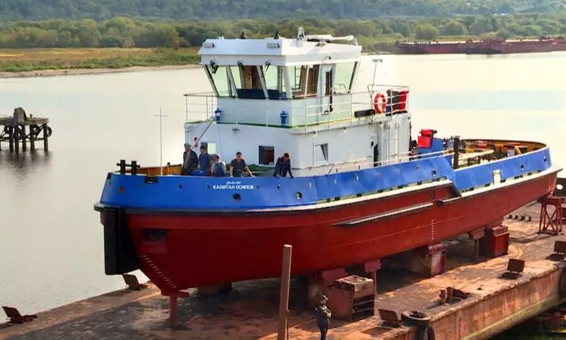Иллюстрация #1 для статьи «Судостроение и судоходство : Новый буксир Капитан Осипов спустили на воду»