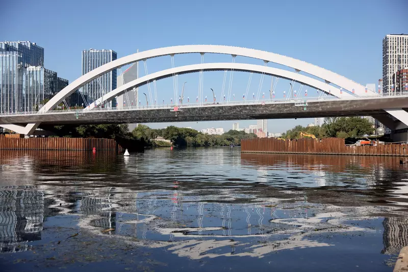 1 для новости «Дорожное строительство: Открыт мост через Москву реку между Шелепихинской набережной и Филевской поймой»