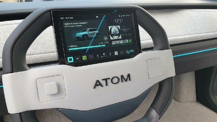 Российский стартап «Атом» показал свой первый электромобиль с бортовой 