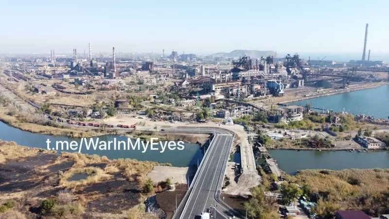 4 для публикации «дороги: В Мариуполе открыт восстановленный мост возле Азовстали»