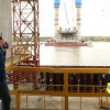 В Череповце стартовали работы по монтажу главного пролетного строения моста через реку Шексну