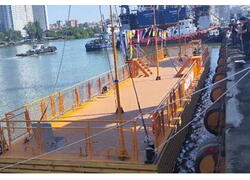 В&nbsp;Ростове-на-Дону спустили на&nbsp;воду новый плавучий причал для швартовки судов на&nbsp;подводных крыльях