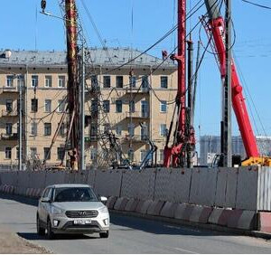 Ход строительства Большого Смоленского моста через Неву в&nbsp;Санкт-Петербурге