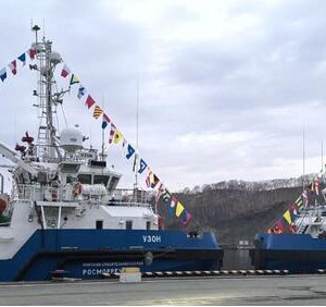 На&nbsp;буксирах &laquo;Печак&raquo; и &laquo;Узон&raquo; проекта NE025 подняли Государственные флаги России