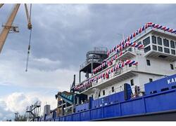 На СЗ «Нефтефлот» спущен на воду земснаряд «Канопус» проекта Ц480М2рД